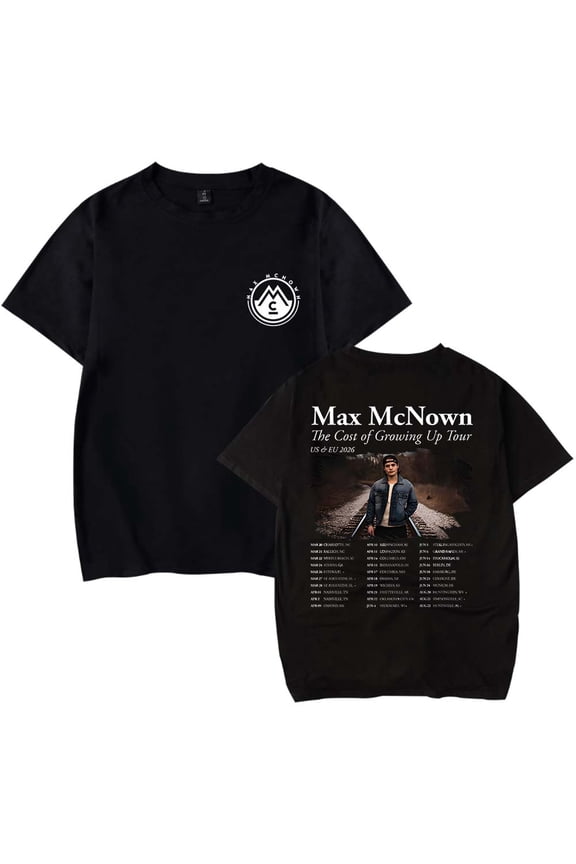 Max McNown The Cost of Growing Up Tour 2026 T-Shirt Women Men Casual Crewneck Short Sleeve Tee
