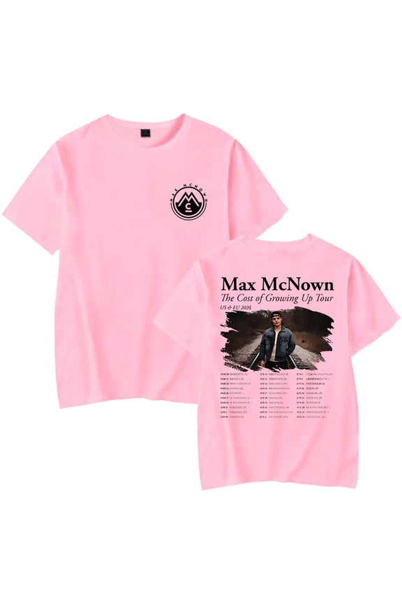 Max McNown The Cost of Growing Up Tour 2026 T-Shirt Women Men Casual Crewneck Short Sleeve Tee