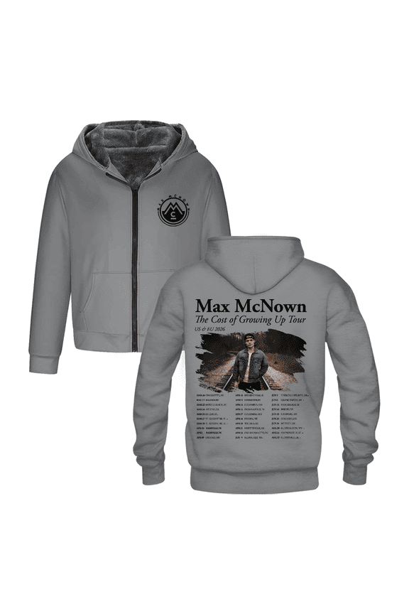 Max McNown The Cost of Growing Up Tour 2026 Zipper hooded cotton jacket
Winter Clothing