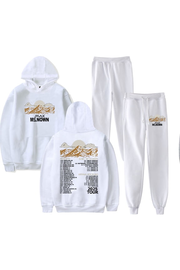 Max McNown Tour 2025 Hoodie Pants Sets Merch Men/Women Sweatshirt Pants Two Piece Set Streetwear