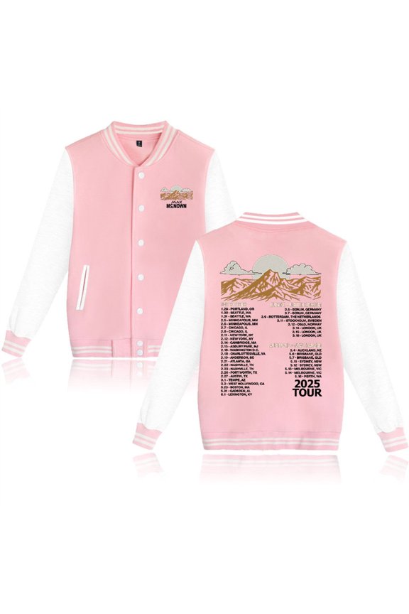 Max McNown Tour 2025 Jackets Unisex Baseball Uniform Casual Trucksuit Hip Hop Coat