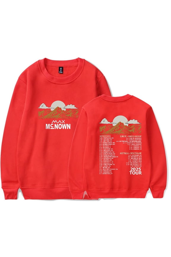 Max McNown Tour 2025 Merch Long Sleeve Crewneck Sweatshirt For Men/Women Fashion Streetwear