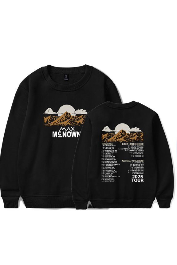 Max McNown Tour 2025 Merch Long Sleeve Crewneck Sweatshirt For Men/Women Fashion Streetwear