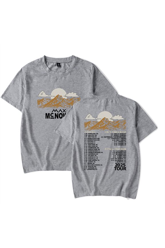 Max McNown Tour 2025 Tshirt Hip Hop Short Sleeve Unisex Tops Tees Fashion T-shirt