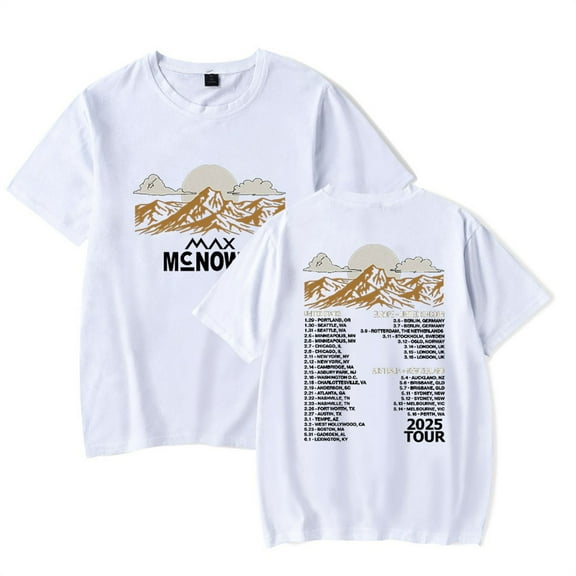 Max McNown Tour 2025 Tshirt Hip Hop Short Sleeve Unisex Tops Tees Fashion T-shirt