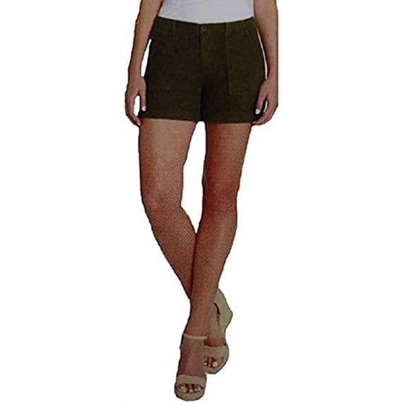 Max & Mia Women's Linen Blend Shorts - Green - M