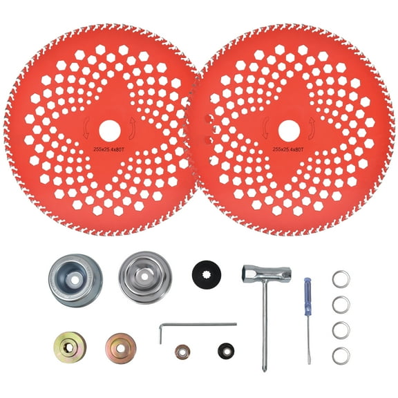 Max Motosports 2 Pack 10" x 80T Carbide Tip Brush Cutter Blades Weed Eater Blades for Stihl 55 56 66 70 76 85 90 91 110 130 131 240
