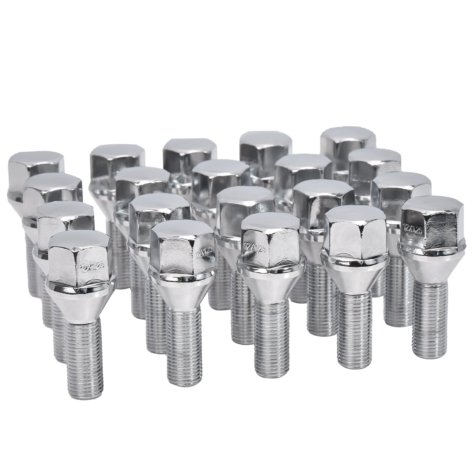 Max Motosports (20PCS) 12x1.25 Wheel Lug Nuts for Jeep Cherokee Renegade Compass / Dodge Dart Chrysler 200 Aluminum Wheels