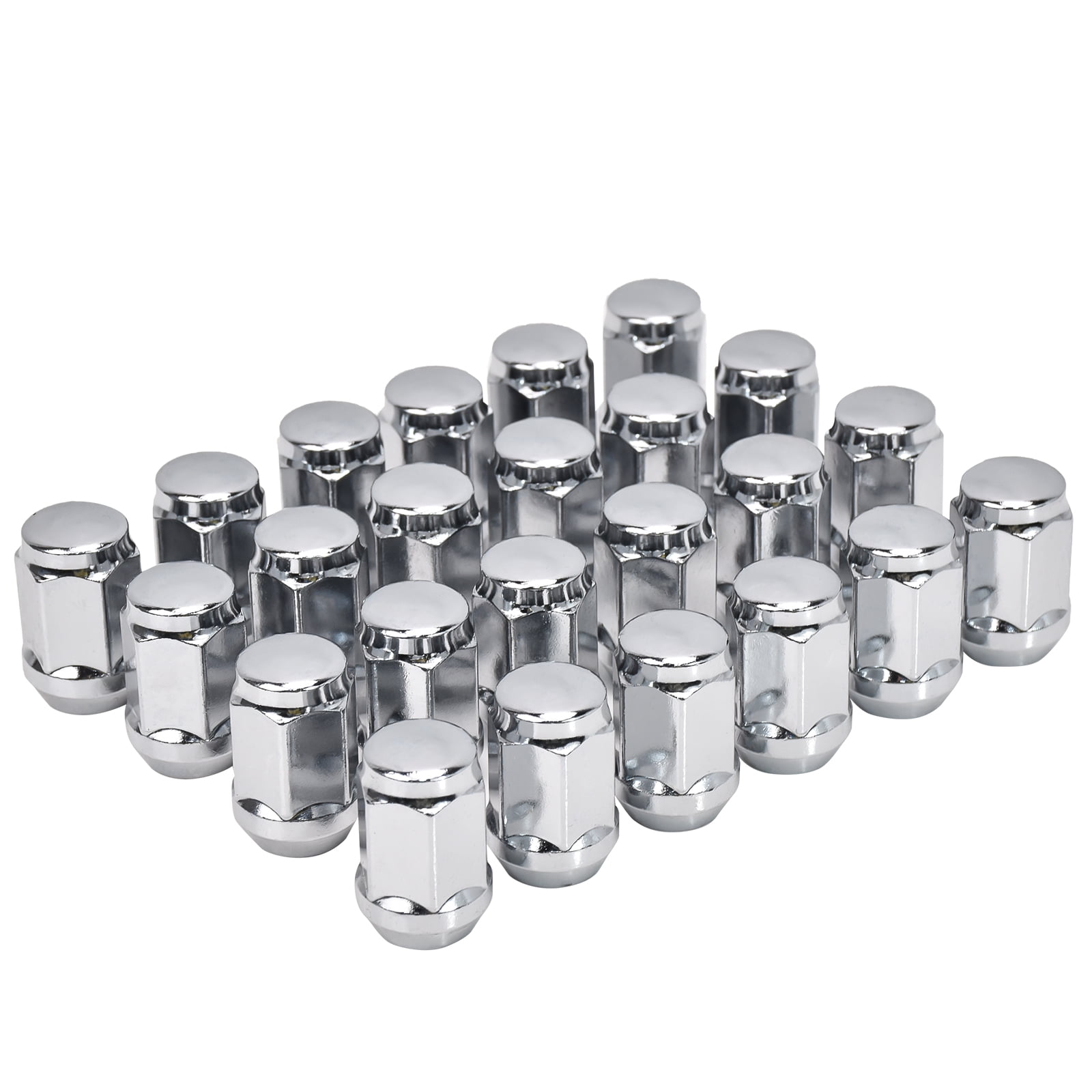 Max Motosports (24PCS) 7/16-20 Chrome Bulge Acorn Lug Nuts for Chevy GMC Blazer K10 K5 V1500 7/16