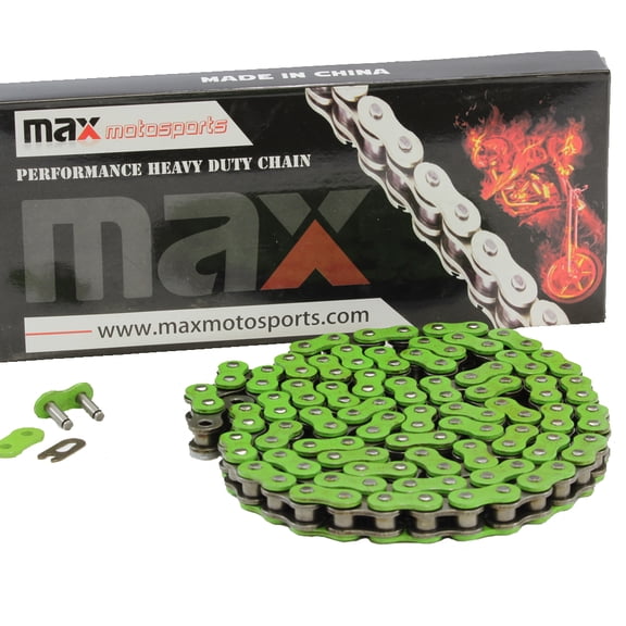 Max Motosports 520 Pitch 114 Links Green Standard Chain for Kawasaki EX650 Ninja 650R 2006 2007 2008 2009 2010 2011 2012