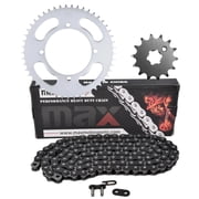 Max Motosports Black Heavy Duty Drive Chain & Sprockets Kit for Kawasaki KX100 2000-2021