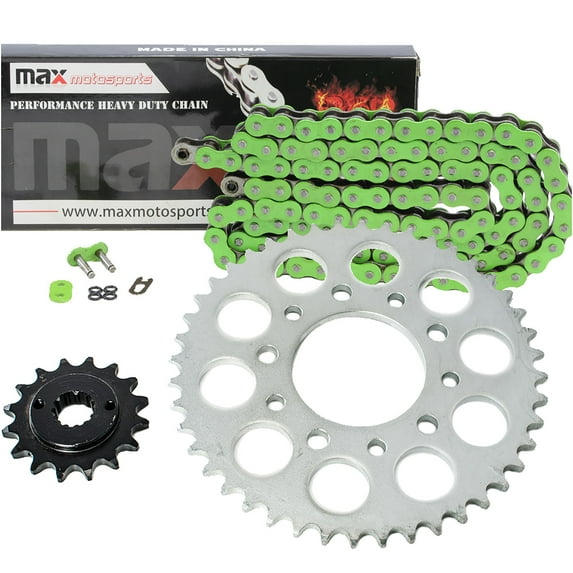 Max Motosports Green O-Ring Chain and Sprocket Kit for Honda VT600 CD Shadow VLX Deluxe 600 1993-2007
