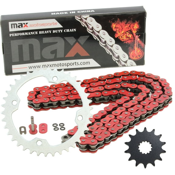 Max Motosports Red Drive Chain & Sprocket Kit For Yamaha YFZ450 YFZ450SE 2004 2005 2006 2007 2008-2013
