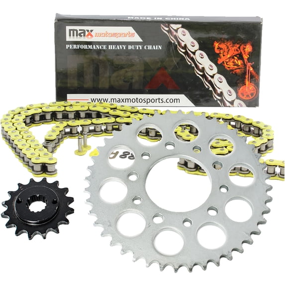 Max Motosports Yellow O-Ring Chain and Sprocket Kit for Honda VT600 CD Shadow VLX Deluxe 600 1993-2007