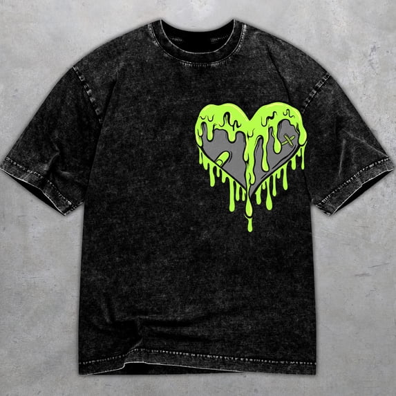 Max Neon Yellow Washed Shirt, Dripping Heart, Shirts Match Sneakers
