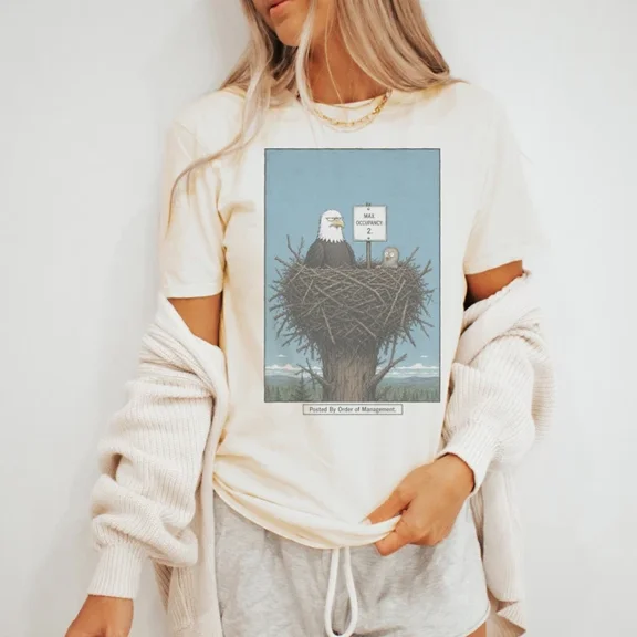 Max Occupancy Graphic Tee Eagle Nest Cartoon Design Size S-5Xl Heygategoo Tee