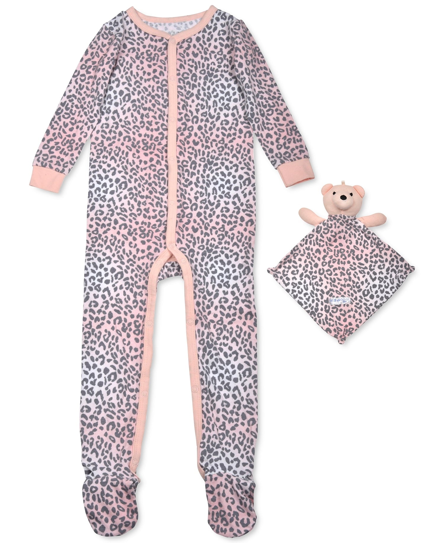 Leopard print online footie pajamas