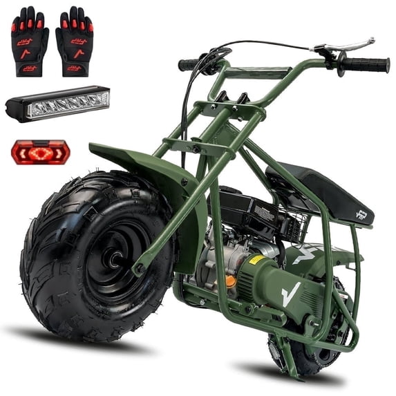 99cc Gas Powered Mini Bike for Teens 13+, 4-Stroke Mini Dirt Bike with Pull Start, Rear Disc Brake, All-Terrain Tires, Up to 28 MPH, 220 lb Capacity