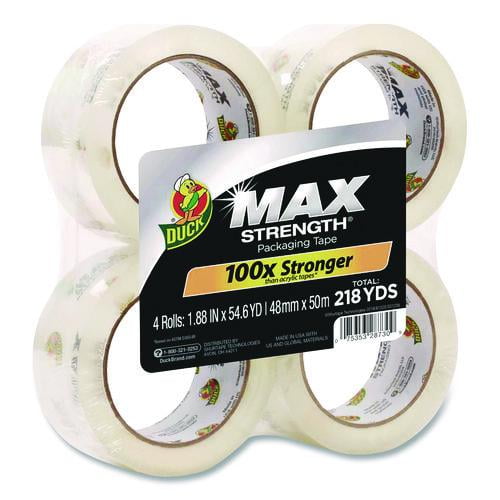 Max Packing Tape, 3" Core, 1.88" x 54.6 yds, Crystal Clear, 4 Rolls/Pack | Bundle of 2