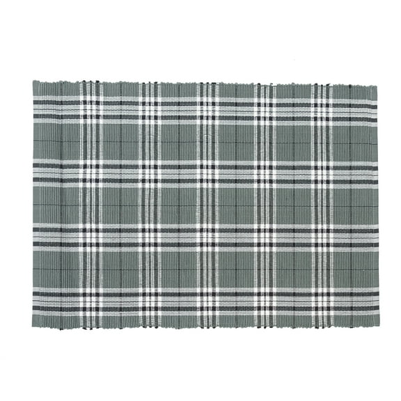 Max Plaid Gray 100% Cotton Handwoven Single Placemat 13" x 19"