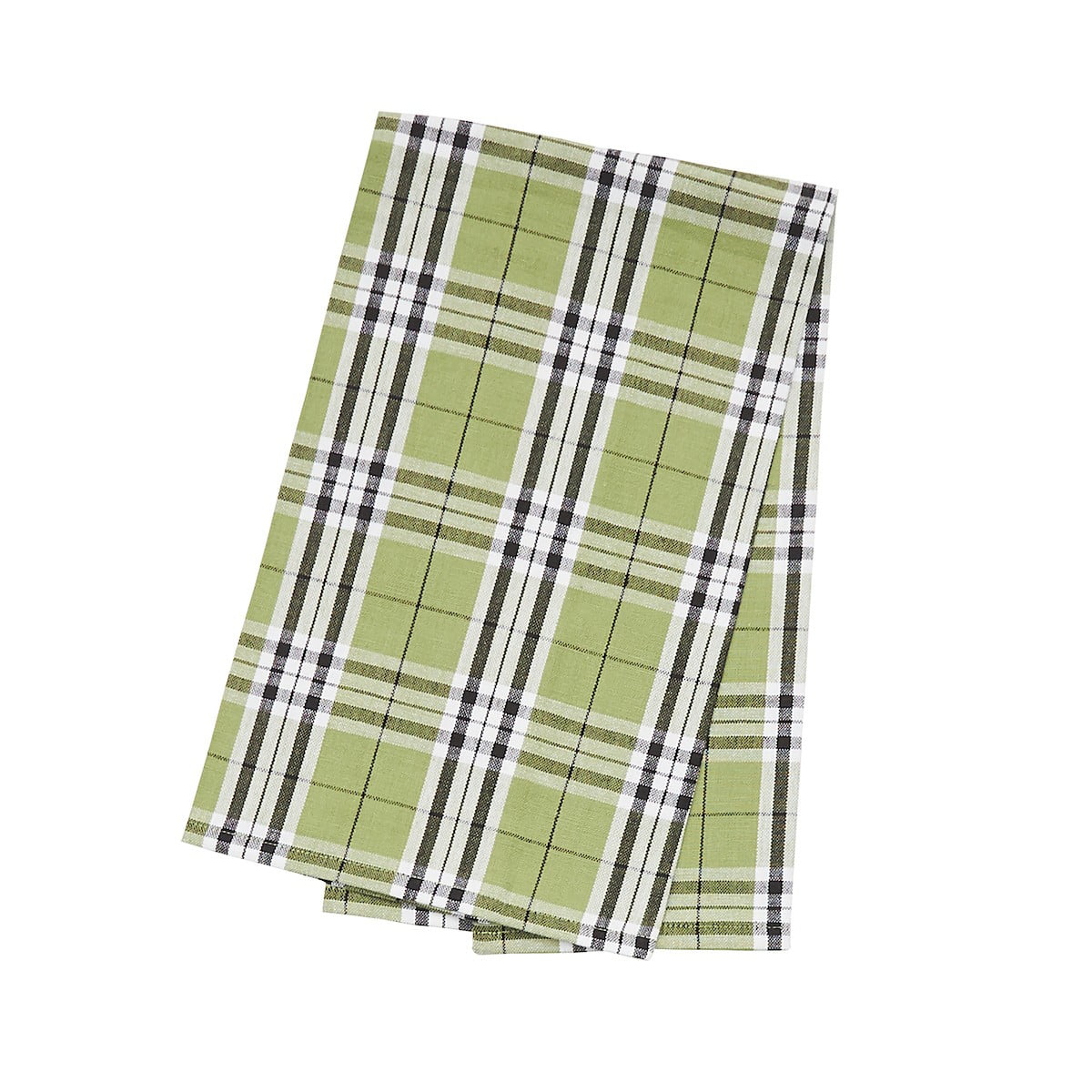 Max Plaid Green Cotton Kitchen Towel