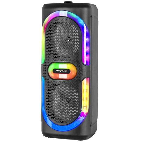 Max Power MPD6D 6.5" Bluetooth Karaoke Speaker, LEDs, Dual Woofers & Microphone