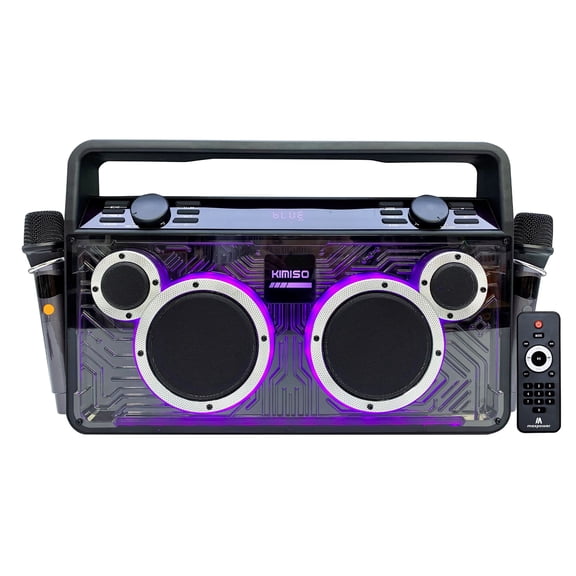 Max Power Retro Boom Portable Bluetooth Speaker with 2 Microphones and LED Lights