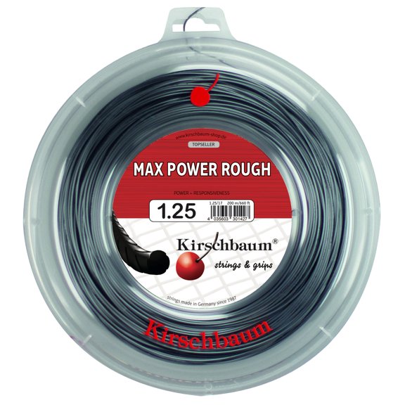 Kirschbaum Max Power Rough Tennis String Reel, 660 ft, Gauge 1.25mm / 17G