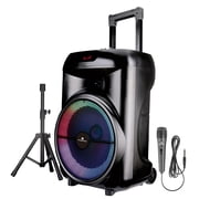 Max Power Rumble 12 Karaoke Bluetooth Trolley Speaker with Adjustable DJ Stand