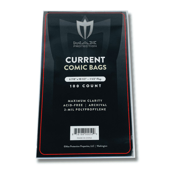 Max Pro Current Comic Book Bags - 6 7/8 x 10 1/2 - 100ct Pack