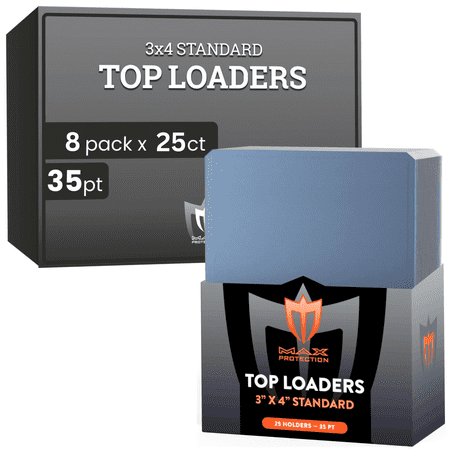 Max Protection 35pt Toploader Protectors for Trading Cards, Sports, Baseball, Collectibles (200 Count)