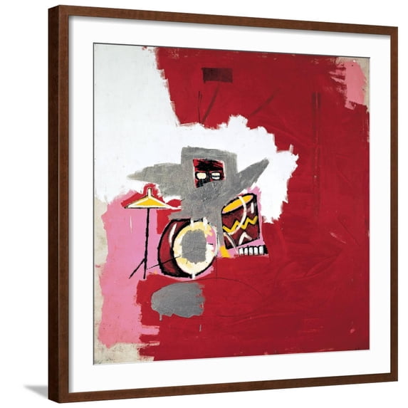 Art.com Max Roach Giclee Print by Jean-Michel Basquiat, Brown Frame Wall Art, 29" x 29"