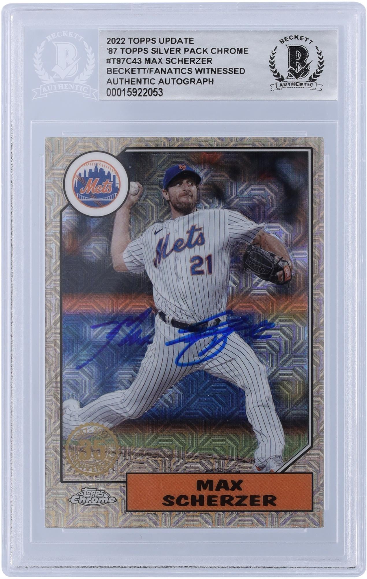 Max Scherzer New York Mets Autographed 2022 Topps Update #T87C-43