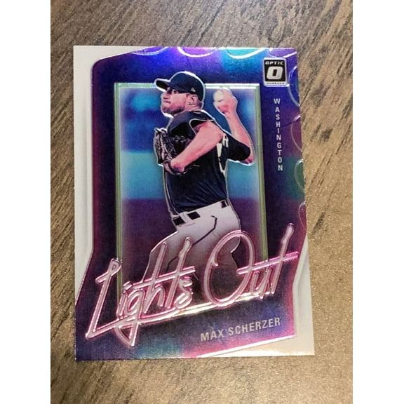 Max Scherzer Washington Nationals MLB 2021 Donruss Optic Lights Out Holo
