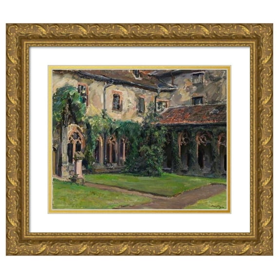 Max Slevogt 24x20 Gold Ornate Framed and Double Matted Museum Art Print Titled - Closing of the Augustinian Monastery in Landau II (1912)