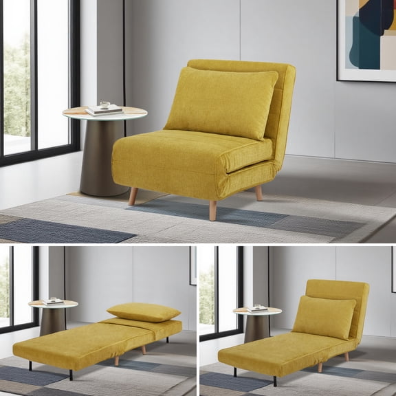 Max Sofa Bed 3 in 1 Convertible Sleeper Chair with Adjustable Backrest for Small Spaces, Soft Upholstered Lounge for Living Room or Apartment