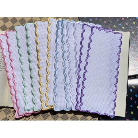Max Stitch Design Embroidery Edged Blank Cross Stitch Bookmark, 12 Pieces 14 Count