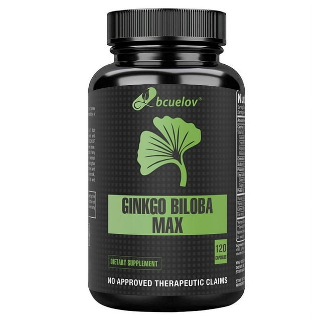 Max Strength Ginko Biloba Extract Supplements - Promotes Memory, Focus, and Brain Health - 120 Capsules