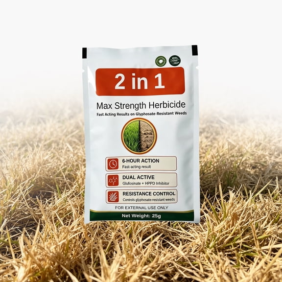 Max Strength Herbicide 2 in 1 Formula 25g for Glyphosate-Resistant Weeds with Glufosinate and HPPD Inhibitor Fast Acting Result Dual Active Ingredient Solution