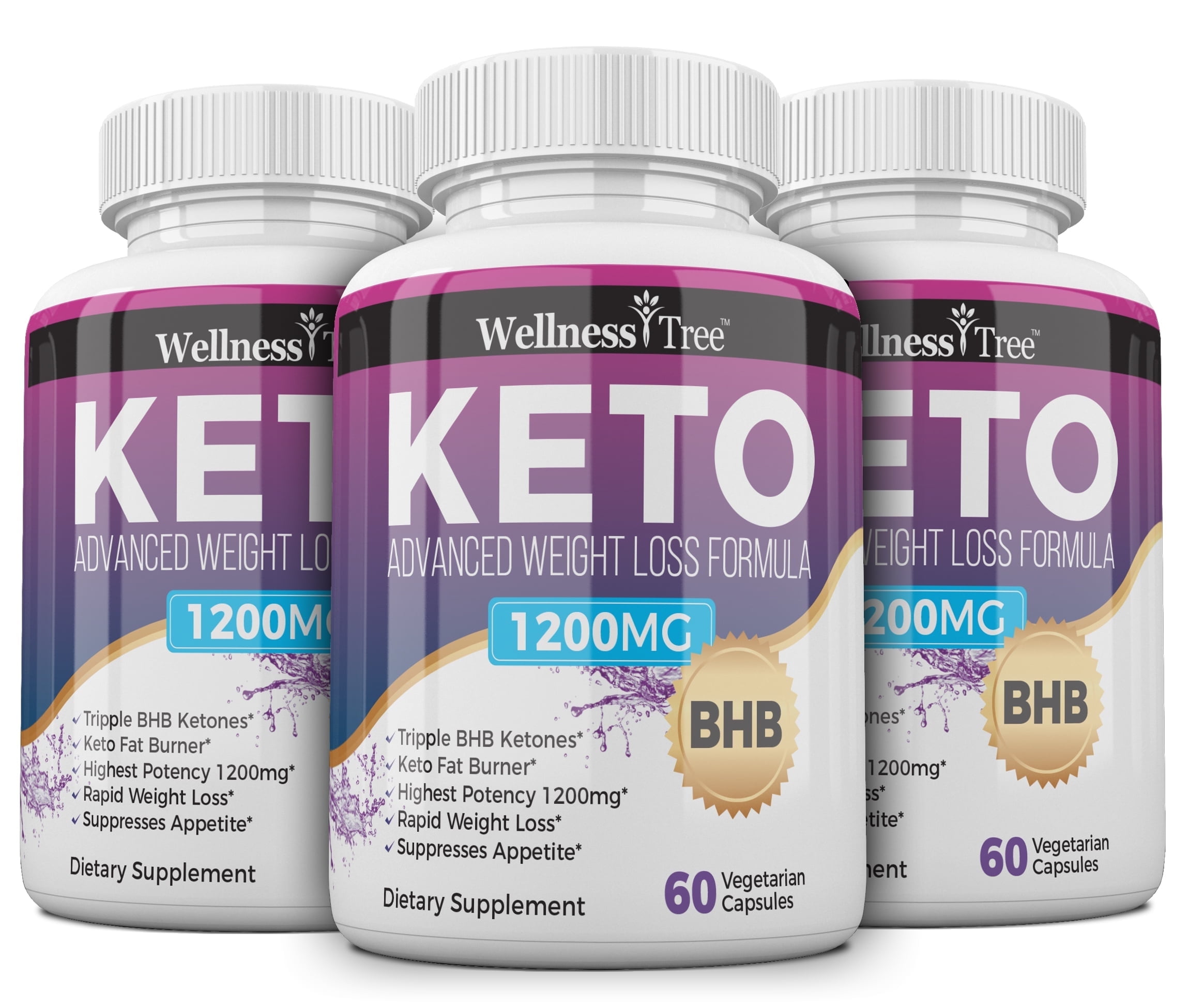 Max Strength Keto Diet Pill 1200mg - 60 Capsules - Advanced Weight Loss Supplement - Burn Fat for Energy, Boost Metabolism, Ketosis Support - Non-GMO, Gluten-Free - 3 Pack