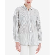 Max Studio London Mixed Stripe Shirt Offw/Blk S