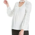 thumbnail image 1 of Max Studio London Womens Choker Peasant Blouse, Off-White, Medium, 1 of 2