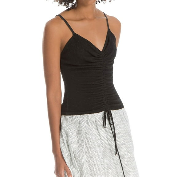 Max Studio London Womens Cinch-Tie Cami Tank Top, Black, X-Large