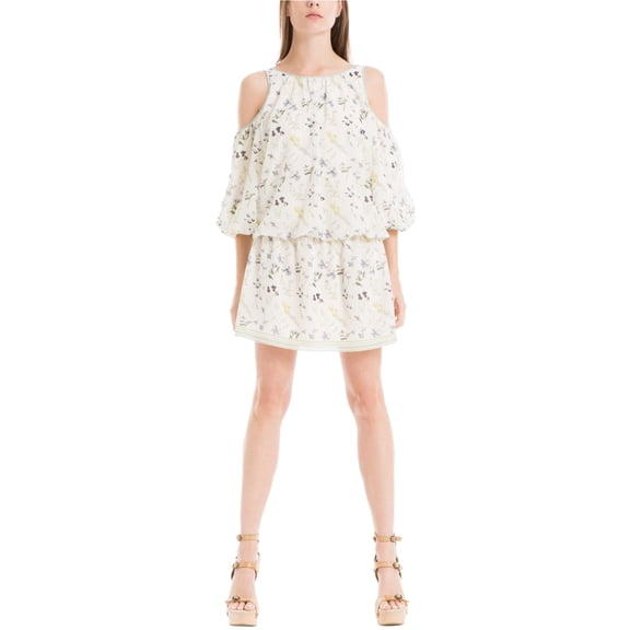 Max Studio London Womens Cold Shoulder Blouson Dress