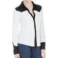 thumbnail image 1 of Max Studio London Womens Colorblocked Button Up Shirt, White, X-Large, 1 of 1