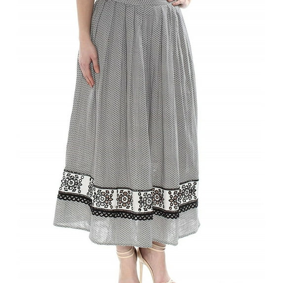 Max Studio London Womens Cotton A-line Skirt, White, 6