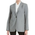 thumbnail image 1 of Max Studio London Womens Houndstooth One Button Blazer Jacket, Black, X-Large, 1 of 2