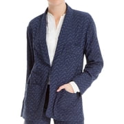Max Studio London Womens Jacquard One Button Blazer Jacket, Blue, Medium