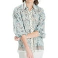 thumbnail image 1 of Max Studio London Womens Patterned Button Down Blouse, Multicoloured, X-Small, 1 of 1