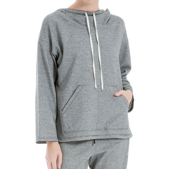 Max Studio London Womens Pullover Hoodie Sweatshirt, Black, Small